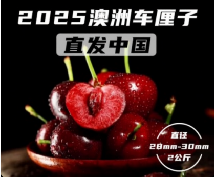 【2025澳洲车厘子发中国！11月25日首发陆续发货中】澳洲车厘子 28-30mm  2kg/箱